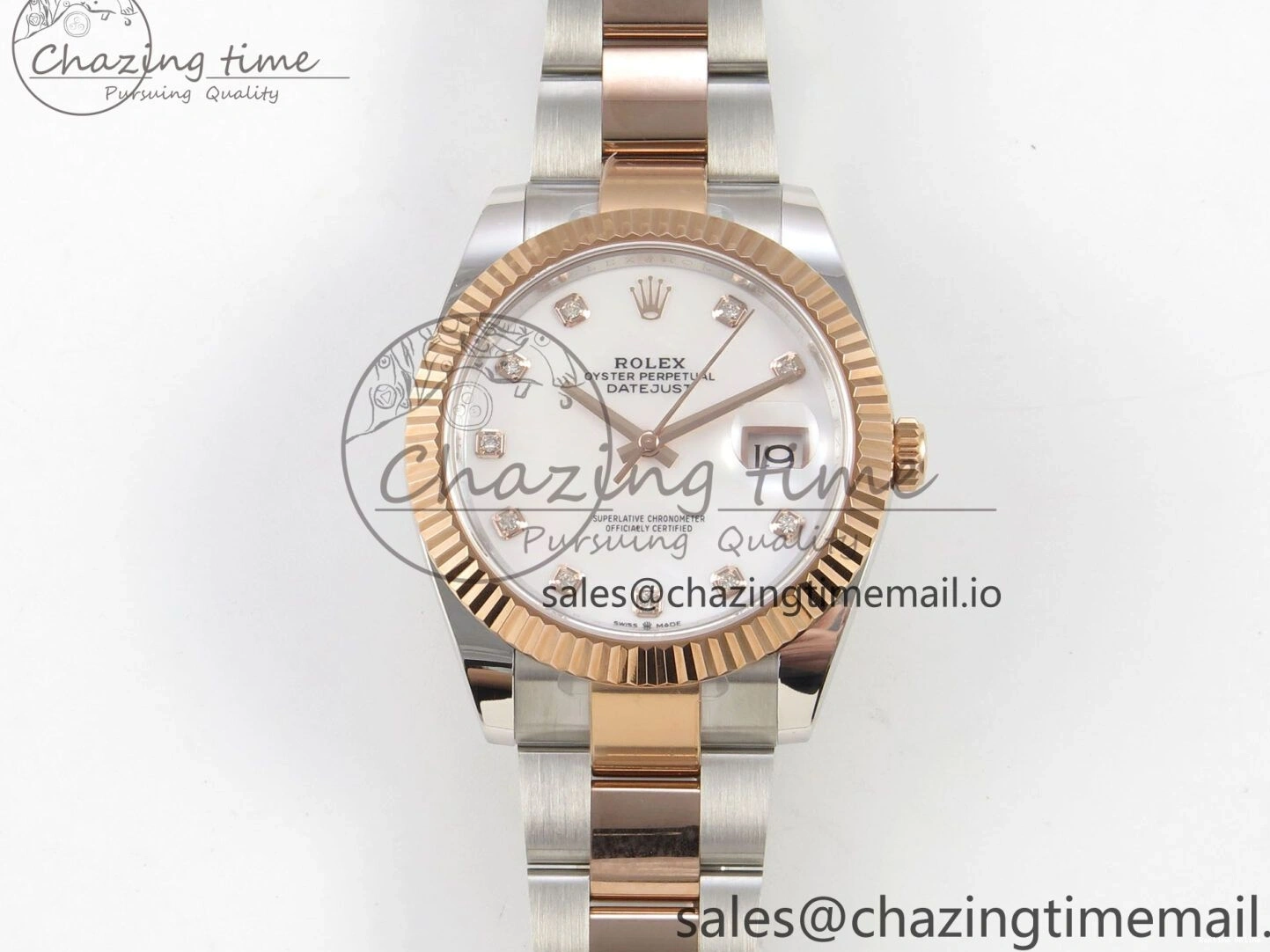 0208 DateJust 41 126331 SS RG ARF 1:1 Best Edition White MOP Diamonds Dial on Oyster Bracelet SH3235 (Weighted) UrbanChic 186